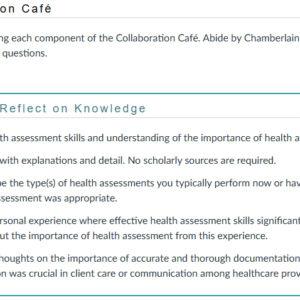 NR305 Week 1 Health Assessment Skills