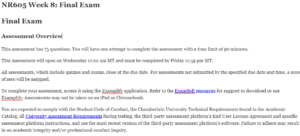 NR605 Week 8: Final Exam