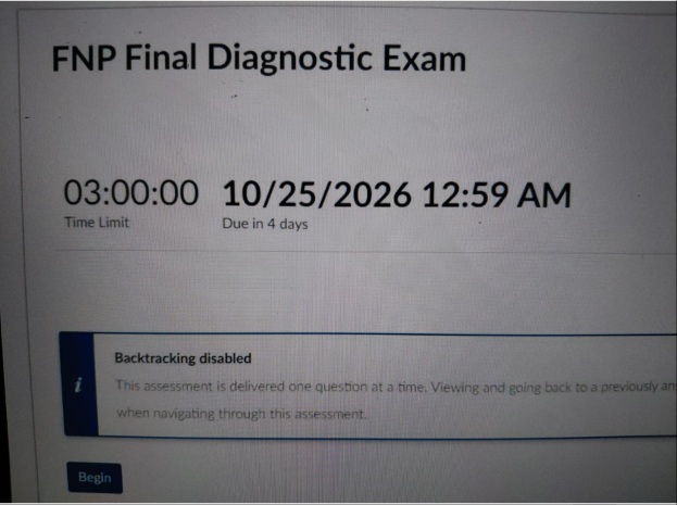 NR667 FNP Final Diagnostic Exam